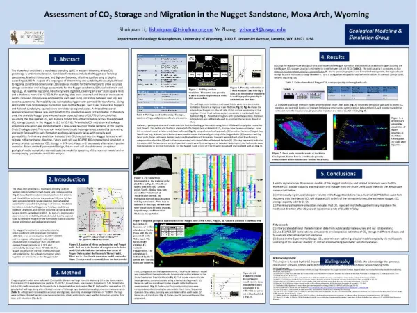 Assessment of CO2 Storage and Migration in the Nugget Sandstone, Moxa Arch, Wyoming
