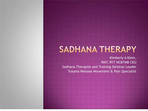 Sadhana Therapy