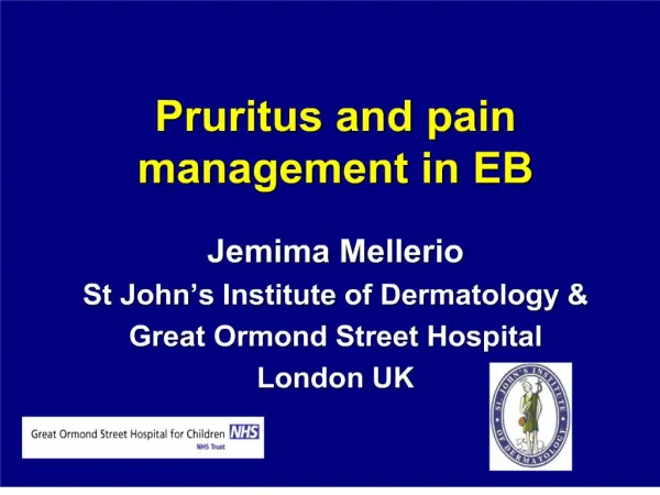Pruritus and pain management in EB