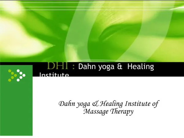 DHI : Dahn yoga Healing Institute