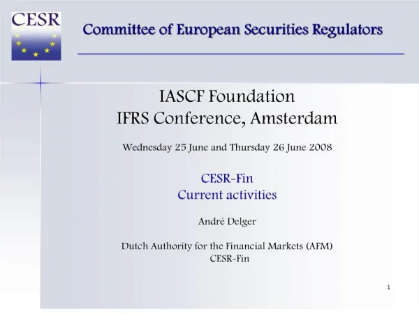Committee of European Securities Regulators
