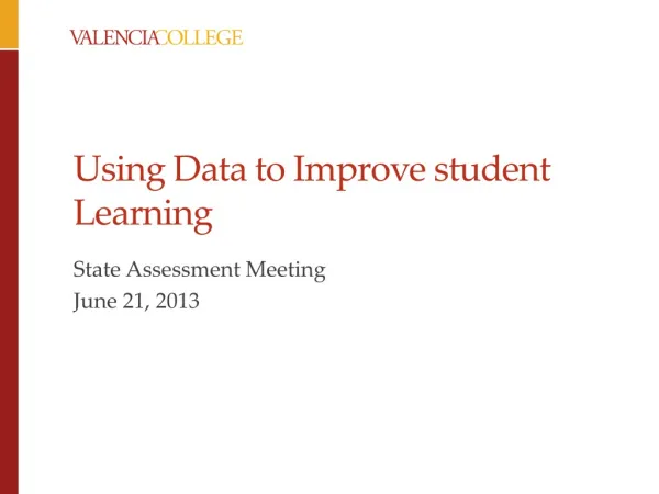 Using Data to Improve student Learning