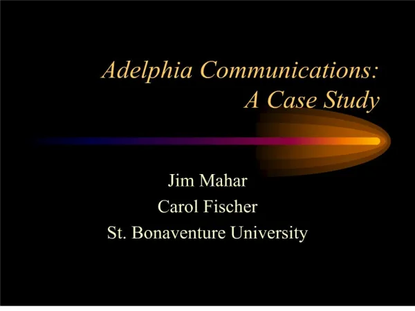 Adelphia Communications: A Case Study