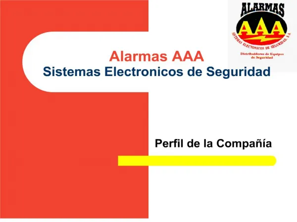 Alarmas AAA Sistemas Electronicos de Seguridad