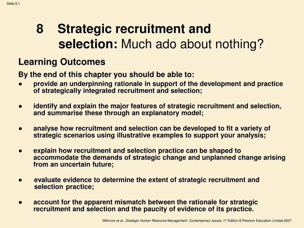 8 strategic recruitment and selection much ado about nothing