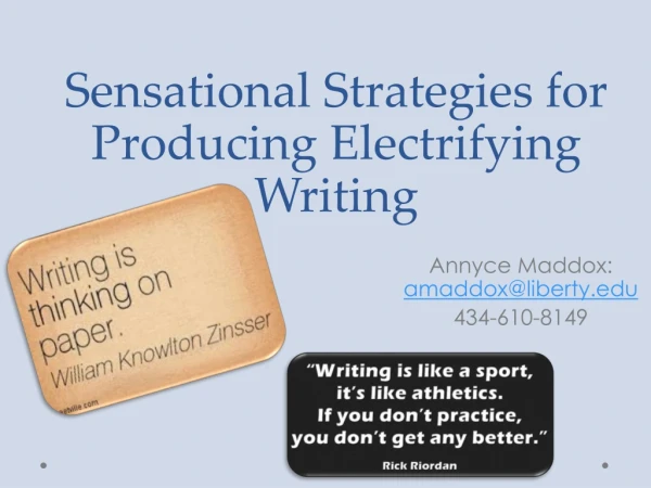 Sensational Strategies for Producing Electrifying Writing