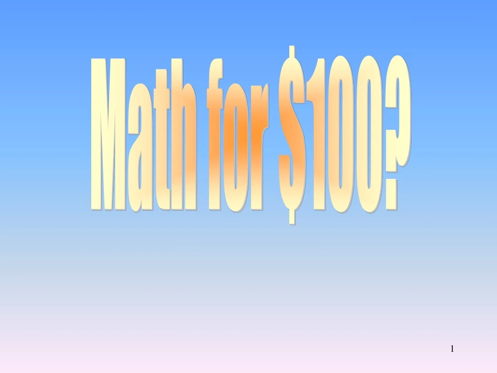 math for 100