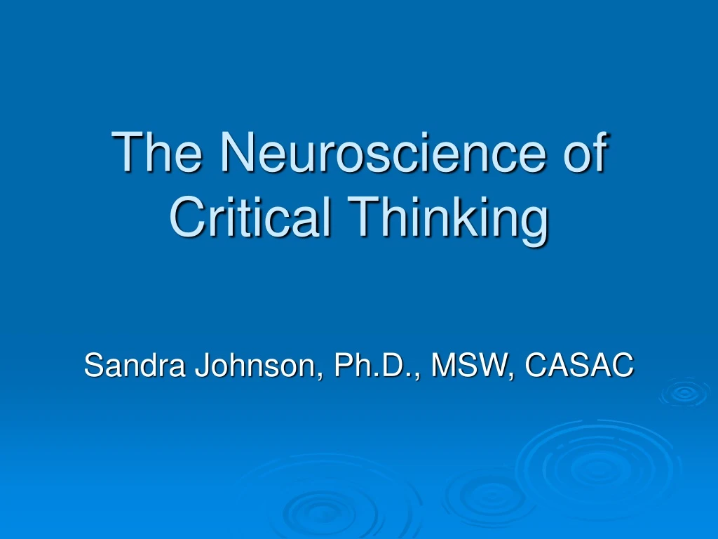 neuroscience of critical thinking