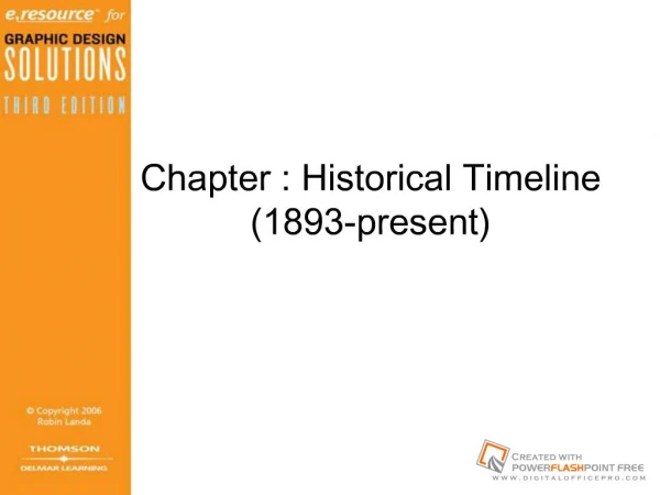 Chapter : Historical Timeline 1893-present