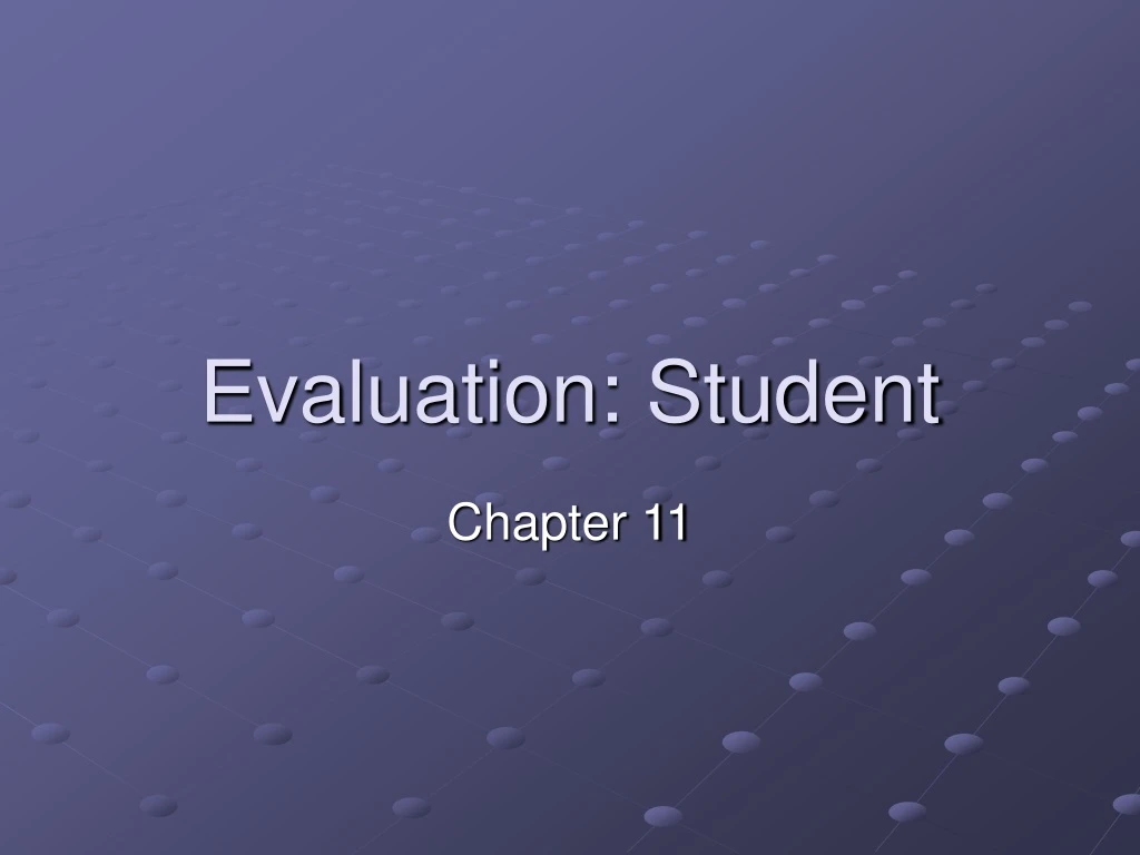 evaluation student