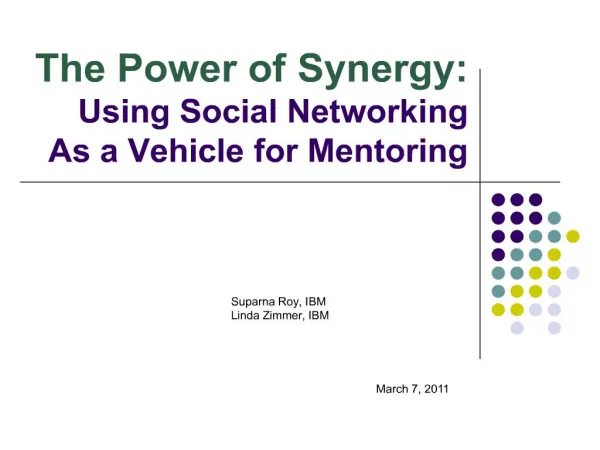 The Power of Synergy: Using Social Networking As a Vehicle for Mentoring