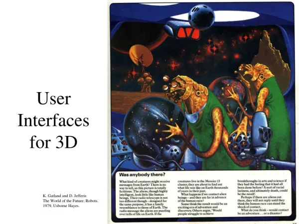 User Interfaces for 3D