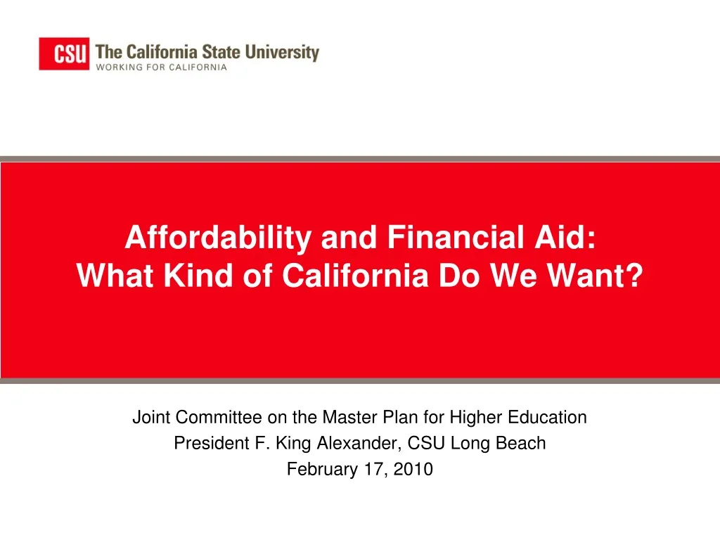 affordability and financial aid what kind of california do we want