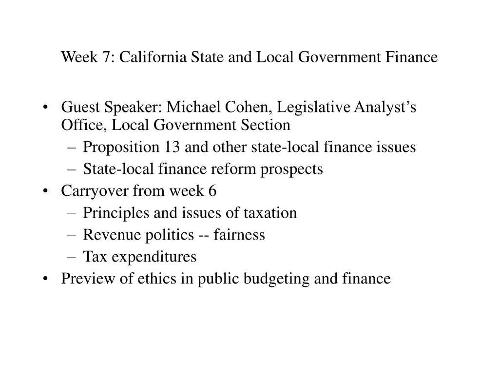 week 7 california state and local government finance