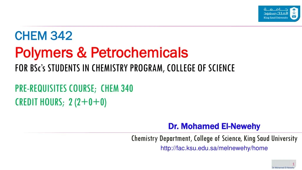 chem 342 polymers petrochemicals