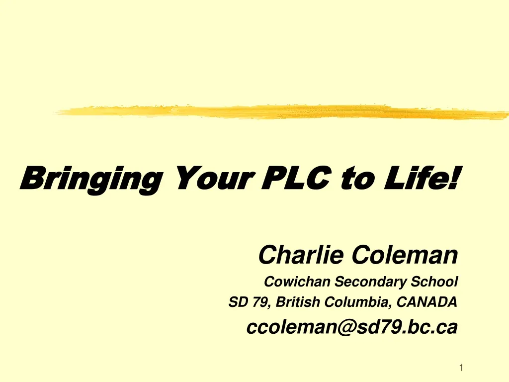 bringing your plc to life
