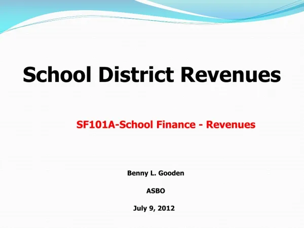 School District Revenues