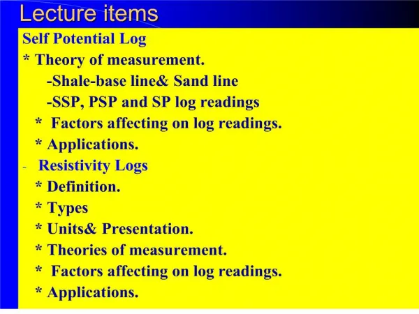 Lecture items