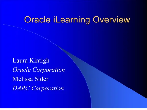 Oracle iLearning Overview