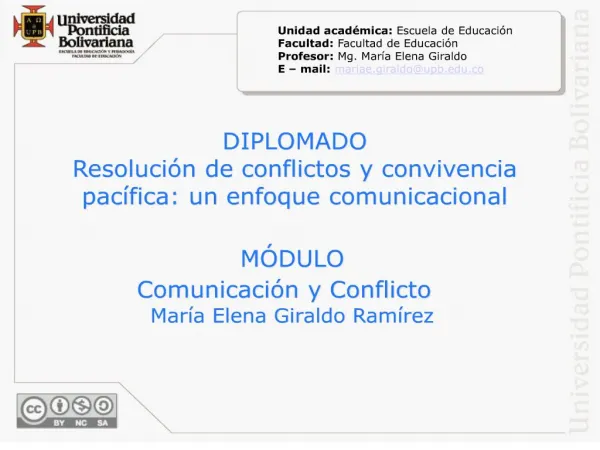 DIPLOMADO Resoluci n de conflictos y convivencia pac fica: un enfoque comunicacional