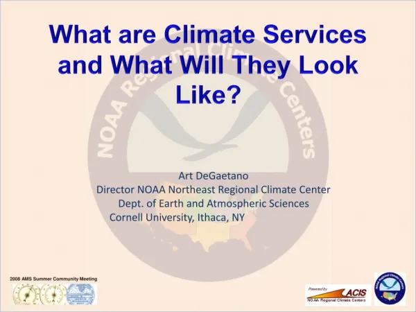 What are Climate Services and What Will They Look Like?
