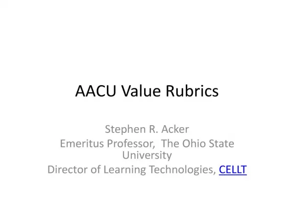 AACU Value Rubrics