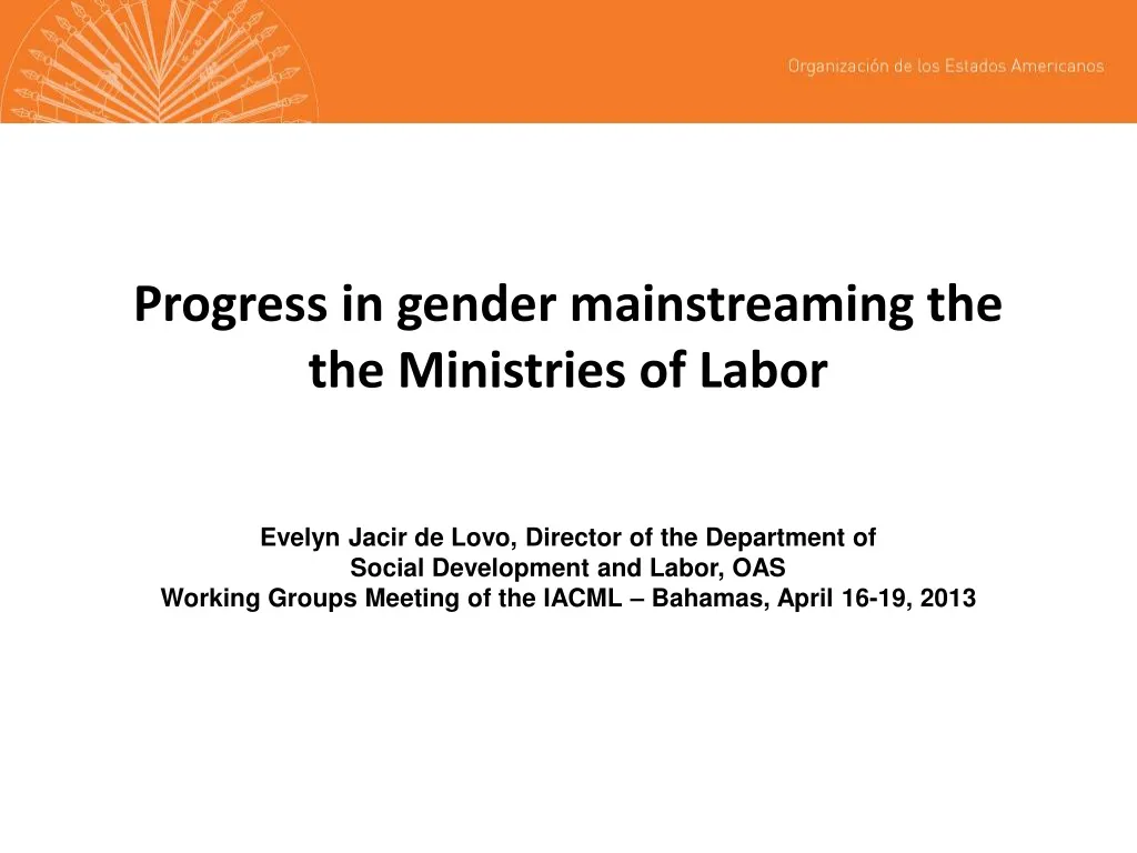 progress in gender mainstreaming