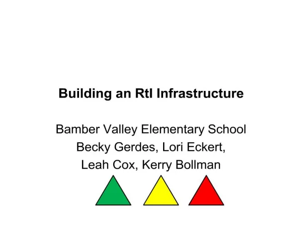 Building an RtI Infrastructure