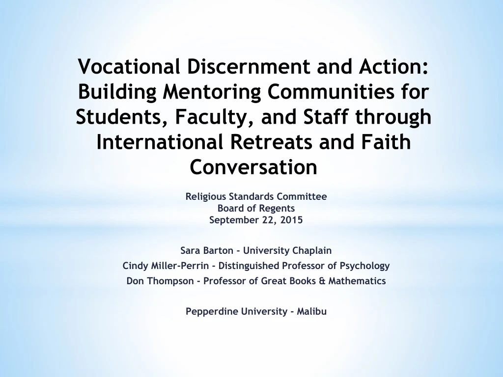 vocational discernment and action building