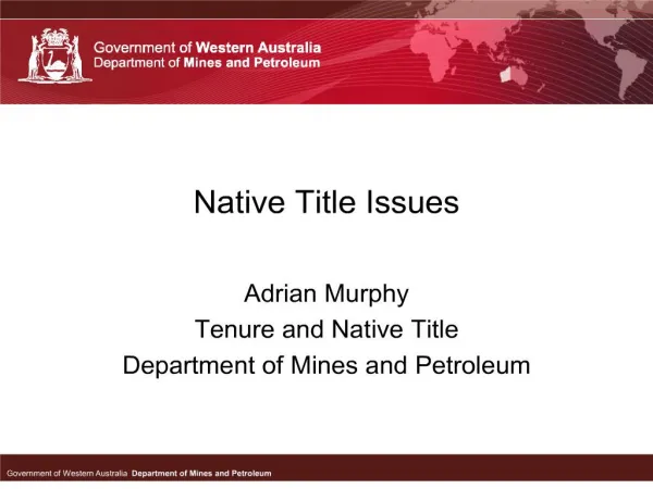 Native Title Issues