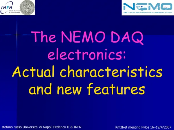 The NEMO DAQ electronics: Actual characteristics and new features