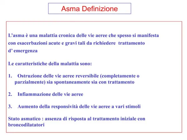 Asma Definizione