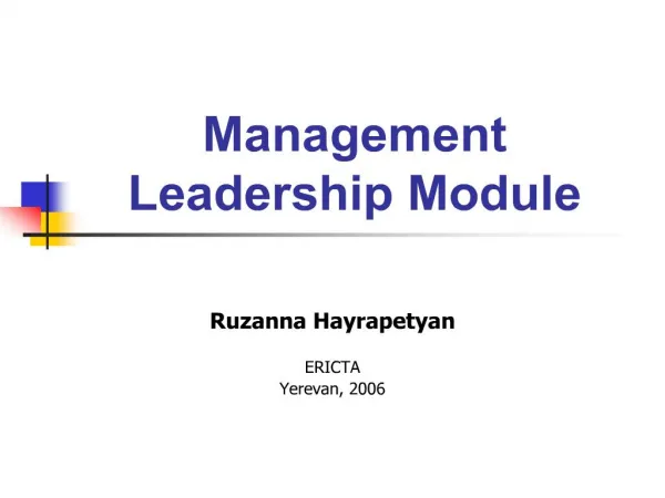 Management Leadership Module
