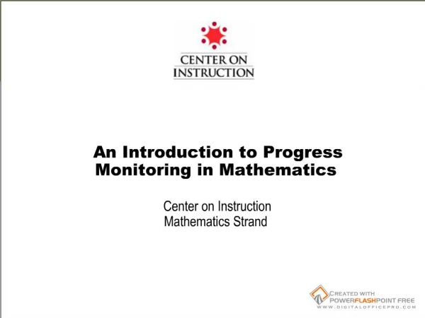 Progress Monitoring Presentation