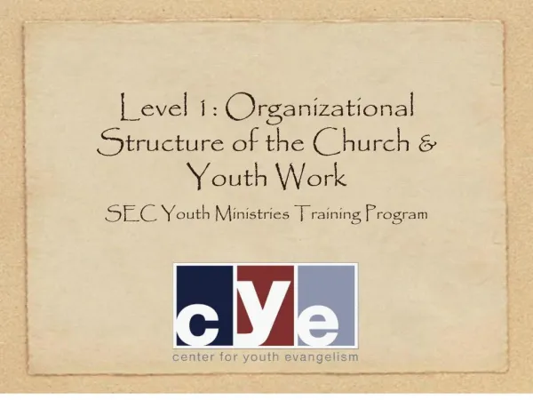 Level 1: Organizational Structure of the Church Youth Work