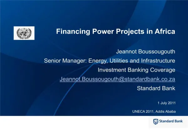 Financing Power Projects in Africa
