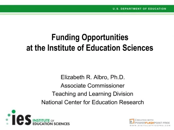Funding Opportunities at the Institute of Education Sciences