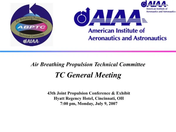 Air Breathing Propulsion Technical Committee TC General Meeting