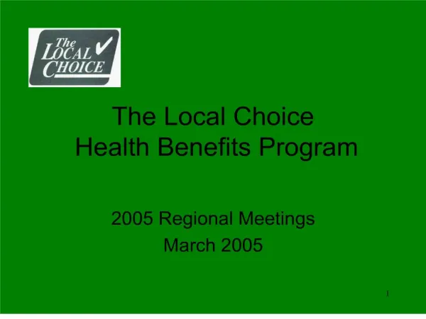 The Local Choice Health Benefits Program