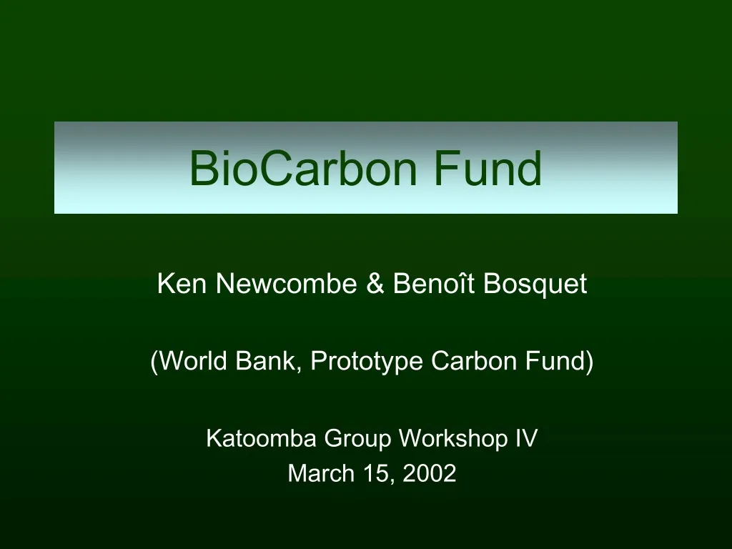biocarbon fund
