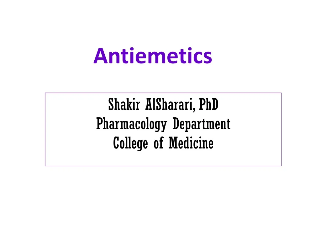 antiemetics