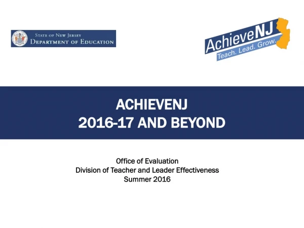 AchieveNJ 2016-17 and beyond
