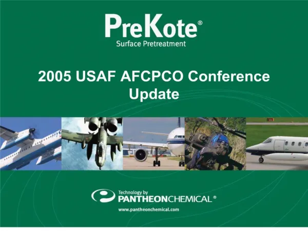 2005 USAF AFCPCO Conference Update