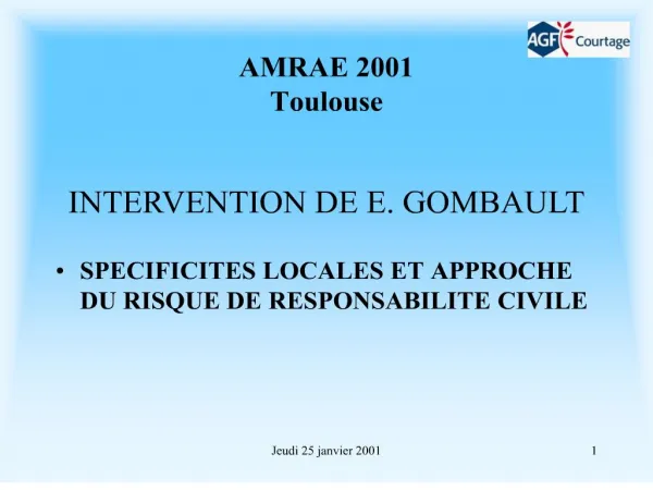 AMRAE 2001 Toulouse