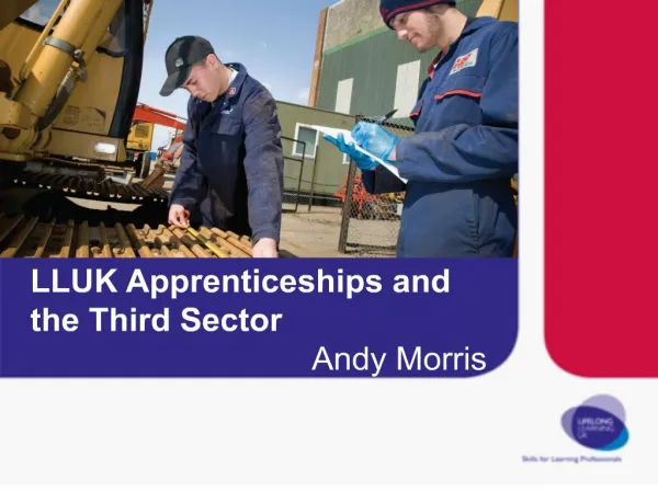 LLUK Apprenticeships and the Third Sector Andy Morris