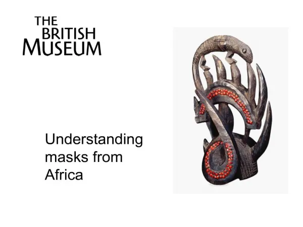 Understanding masks from Africa