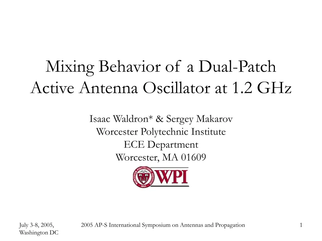 mixing behavior of a dual patch active antenna oscillator at 1 2 ghz