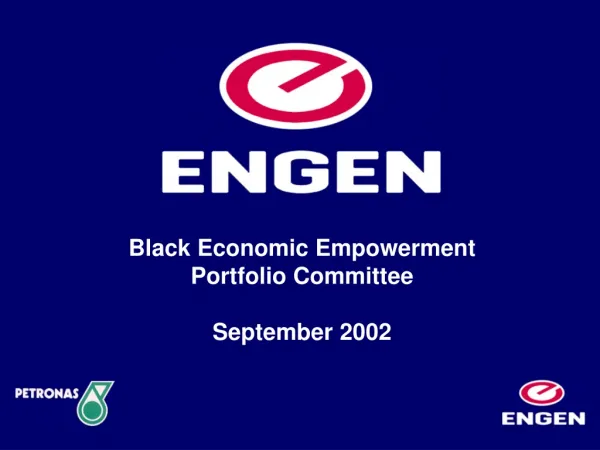 Black Economic Empowerment Portfolio Committee September 2002