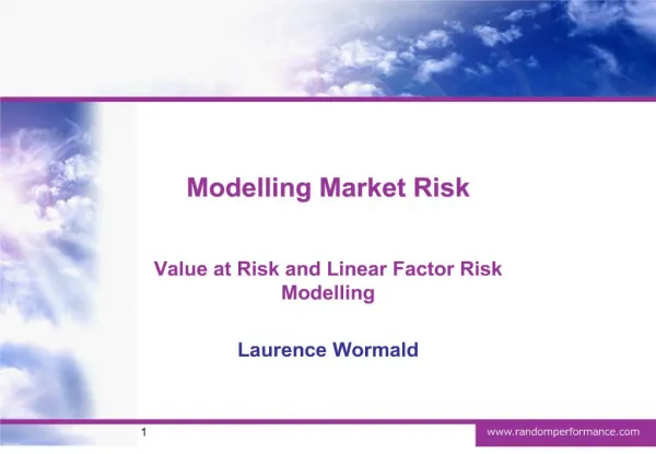 Modelling Market Risk