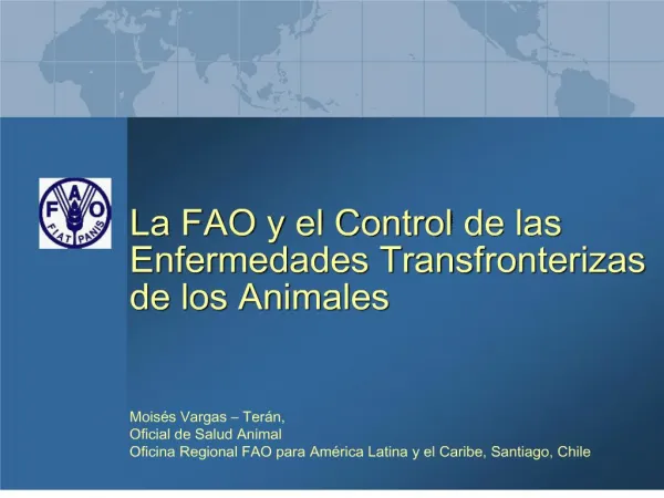 La FAO y el Control de las Enfermedades Transfronterizas de los Animales